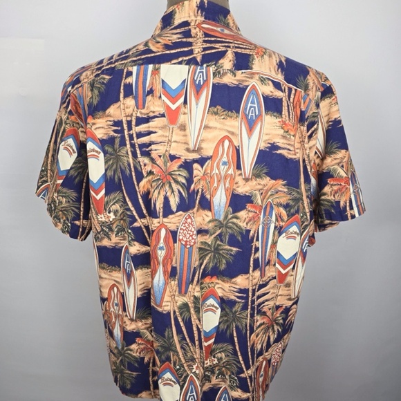 VTG- ROYAL CREATIONS Hawaiian Surfer Board Palm S/S Allover Beach Shirt Men's XL - Picture 3 of 6